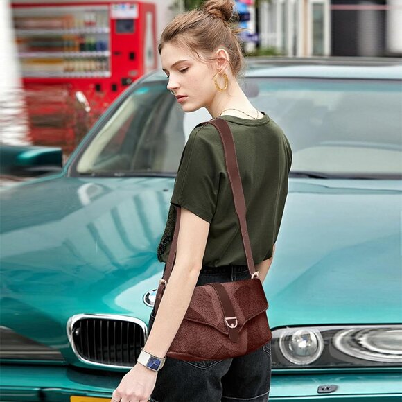 Elegant Vegan Leather Tote Handbag with Adjustable Strap - 5.9x3.5x9.8 inches - Picture 6 of 6